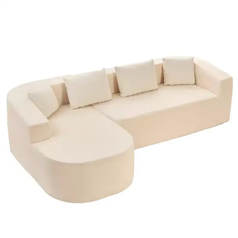 Canapé d'angle en chenille de 98 pouces avec méridienne incurvée, 3 places moderne Cloud, aucun assemblage requis