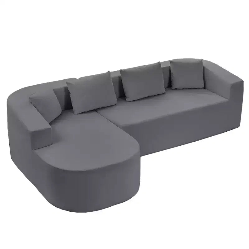 Canapé d'angle en chenille de 98 pouces avec méridienne incurvée, 3 places moderne Cloud, aucun assemblage requis