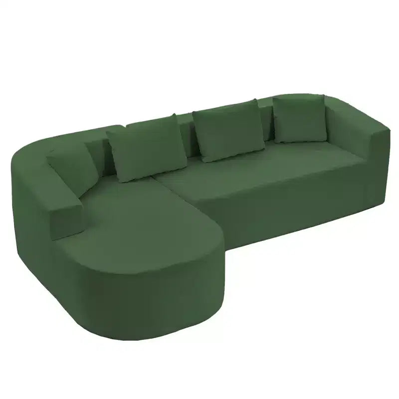 Canapé d'angle en chenille de 98 pouces avec méridienne incurvée, 3 places moderne Cloud, aucun assemblage requis