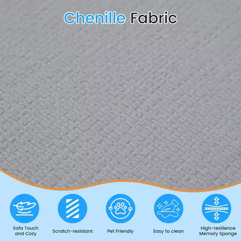 Canapé d'angle en chenille de 98 pouces avec méridienne incurvée, 3 places moderne Cloud, aucun assemblage requis