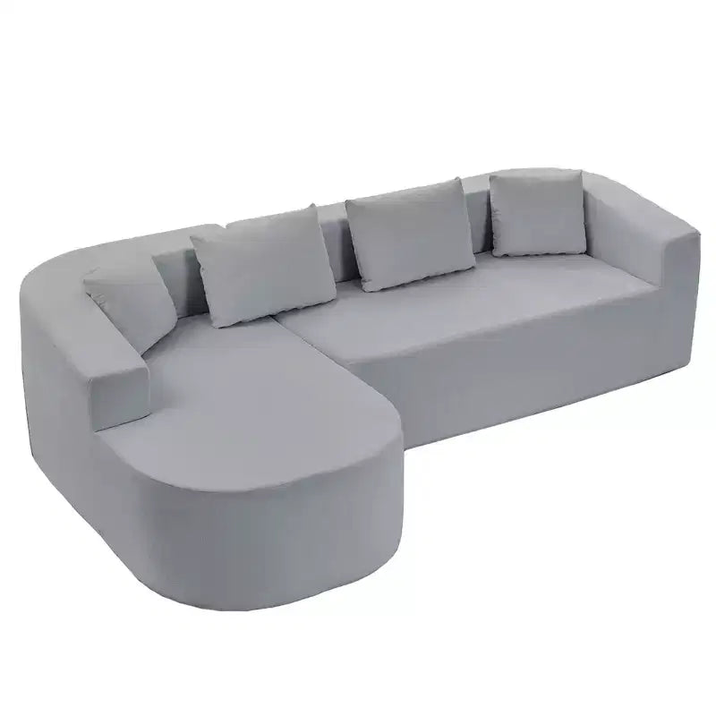 Canapé d'angle en chenille de 98 pouces avec méridienne incurvée, 3 places moderne Cloud, aucun assemblage requis