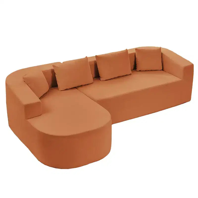 Canapé d'angle en chenille de 98 pouces avec méridienne incurvée, 3 places moderne Cloud, aucun assemblage requis