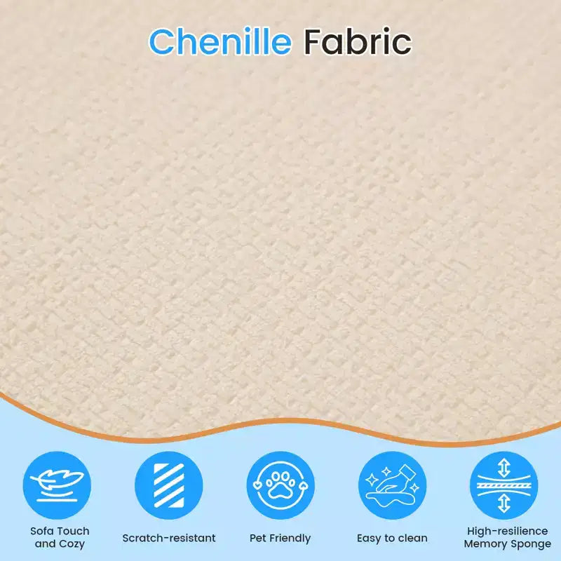 Canapé d'angle en chenille de 98 pouces avec méridienne incurvée, 3 places moderne Cloud, aucun assemblage requis