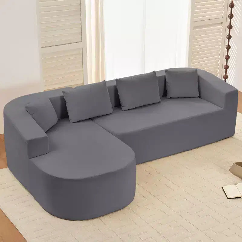 Canapé d'angle en chenille de 98 pouces avec méridienne incurvée, 3 places moderne Cloud, aucun assemblage requis