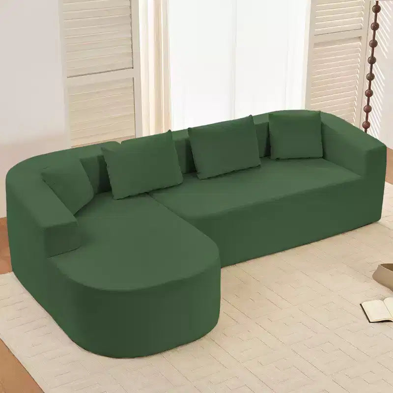 Canapé d'angle en chenille de 98 pouces avec méridienne incurvée, 3 places moderne Cloud, aucun assemblage requis
