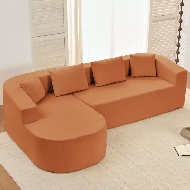 Canapé d'angle en chenille de 98 pouces avec méridienne incurvée, 3 places moderne Cloud, aucun assemblage requis