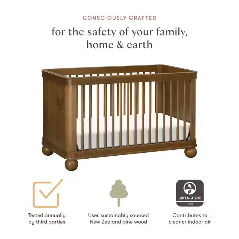 Lit de bébé convertible 3-en-1, bois de pin massif, certifié GREENGUARD Gold