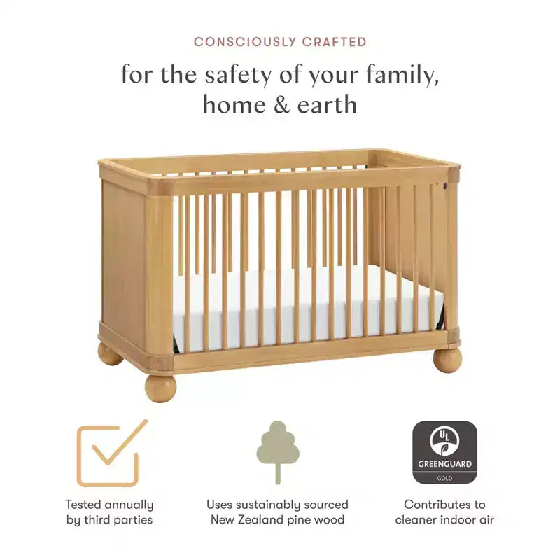 Lit de bébé convertible 3-en-1, bois de pin massif, certifié GREENGUARD Gold