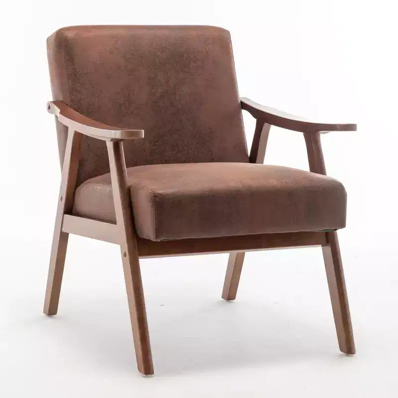 Fauteuil d'appoint en bois massif de style Mid-Century pour salon ou coin lecture