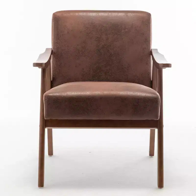 Fauteuil d'appoint en bois massif de style Mid-Century pour salon ou coin lecture
