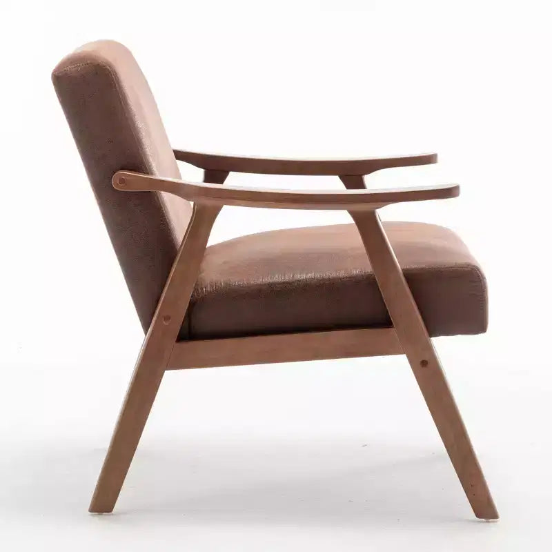 Fauteuil d'appoint en bois massif de style Mid-Century pour salon ou coin lecture