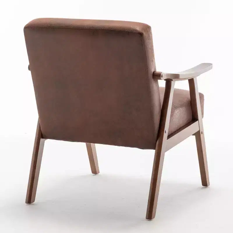 Fauteuil d'appoint en bois massif de style Mid-Century pour salon ou coin lecture