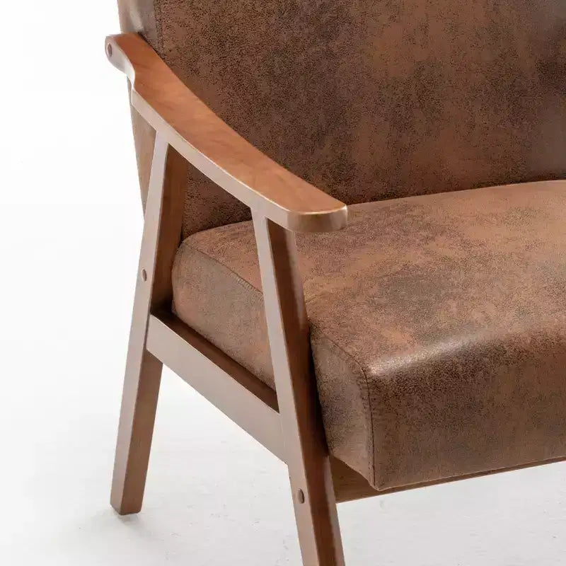 Fauteuil d'appoint en bois massif de style Mid-Century pour salon ou coin lecture
