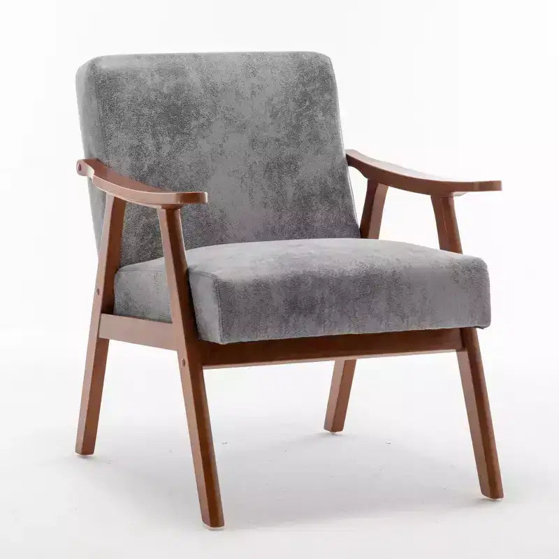 Fauteuil d'appoint en bois massif de style Mid-Century pour salon ou coin lecture