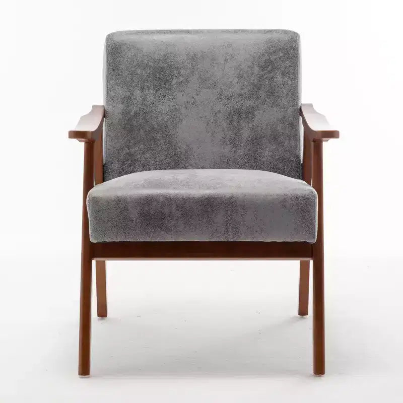 Fauteuil d'appoint en bois massif de style Mid-Century pour salon ou coin lecture