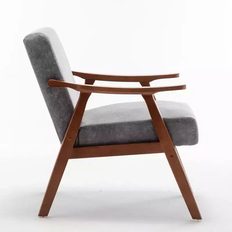 Fauteuil d'appoint en bois massif de style Mid-Century pour salon ou coin lecture