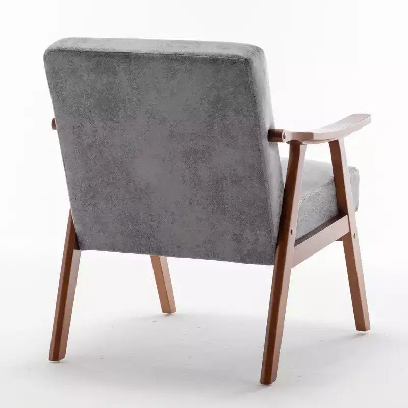Fauteuil d'appoint en bois massif de style Mid-Century pour salon ou coin lecture