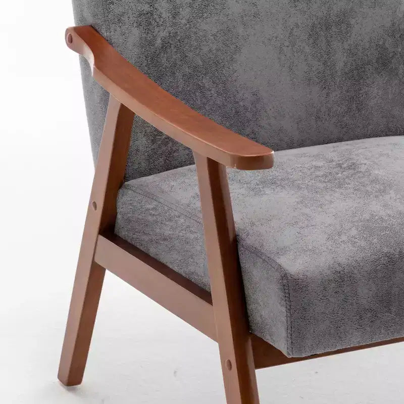 Fauteuil d'appoint en bois massif de style Mid-Century pour salon ou coin lecture