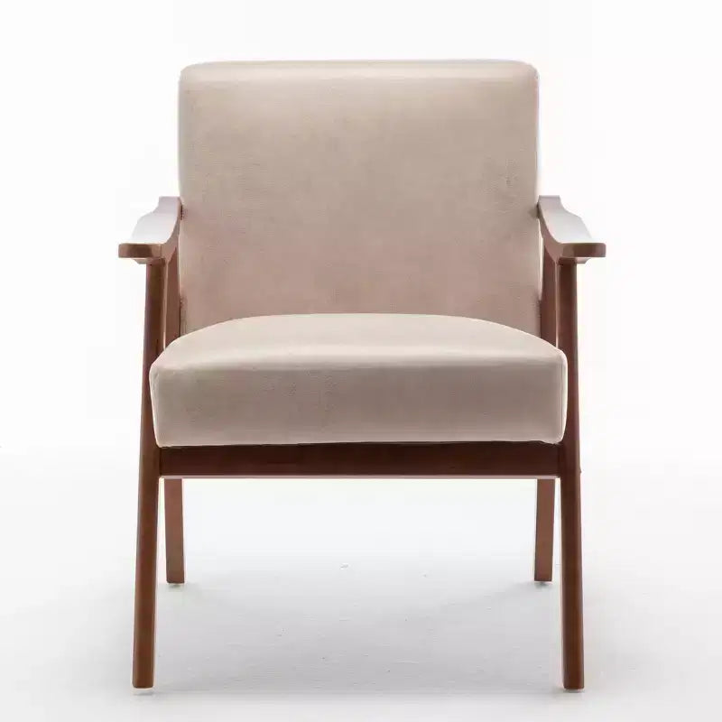 Fauteuil d'appoint en bois massif de style Mid-Century pour salon ou coin lecture