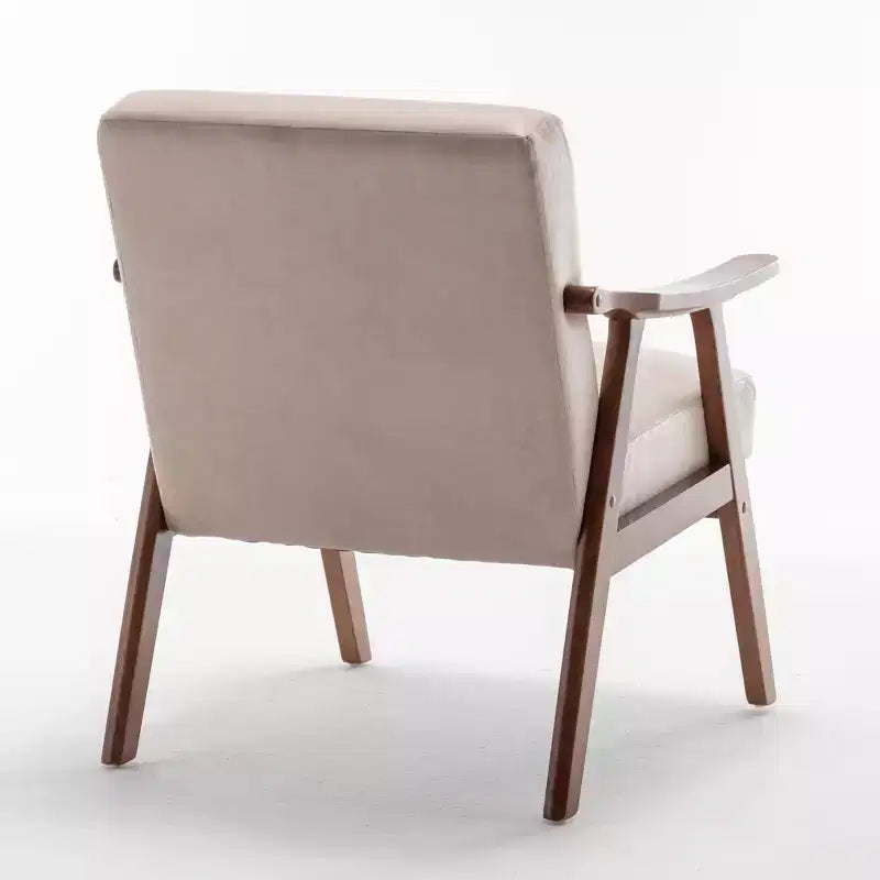 Fauteuil d'appoint en bois massif de style Mid-Century pour salon ou coin lecture