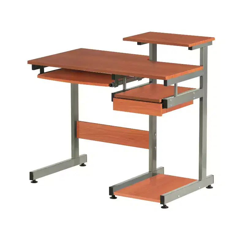 Bureau informatique de 95,9 cm avec tiroir clavier, bureau debout avec étagères de rangement, bureau pour salon, salle de lecture, bureau