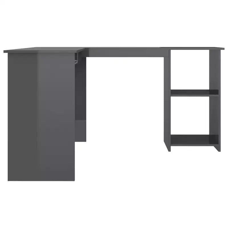 Bureau d'angle moderne en L, poste de travail d'angle réglable avec étagères de rangement pour les petits espaces