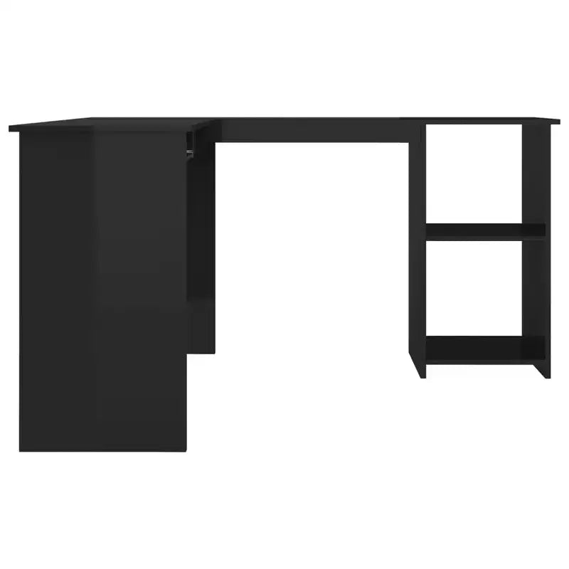 Bureau d'angle moderne en L, poste de travail d'angle réglable avec étagères de rangement pour les petits espaces