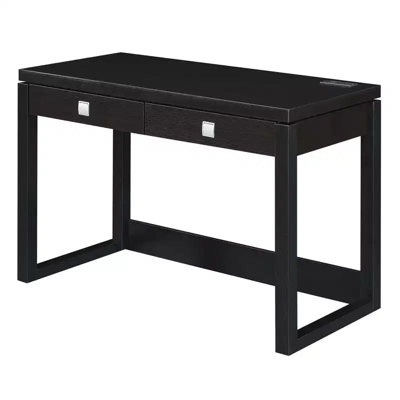 Bureau informatique en bois composite noir avec tiroir polyvalent