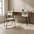 HomeStock 8 in.H White Color Particle Board Computer Desks with Open Storage Shelf
