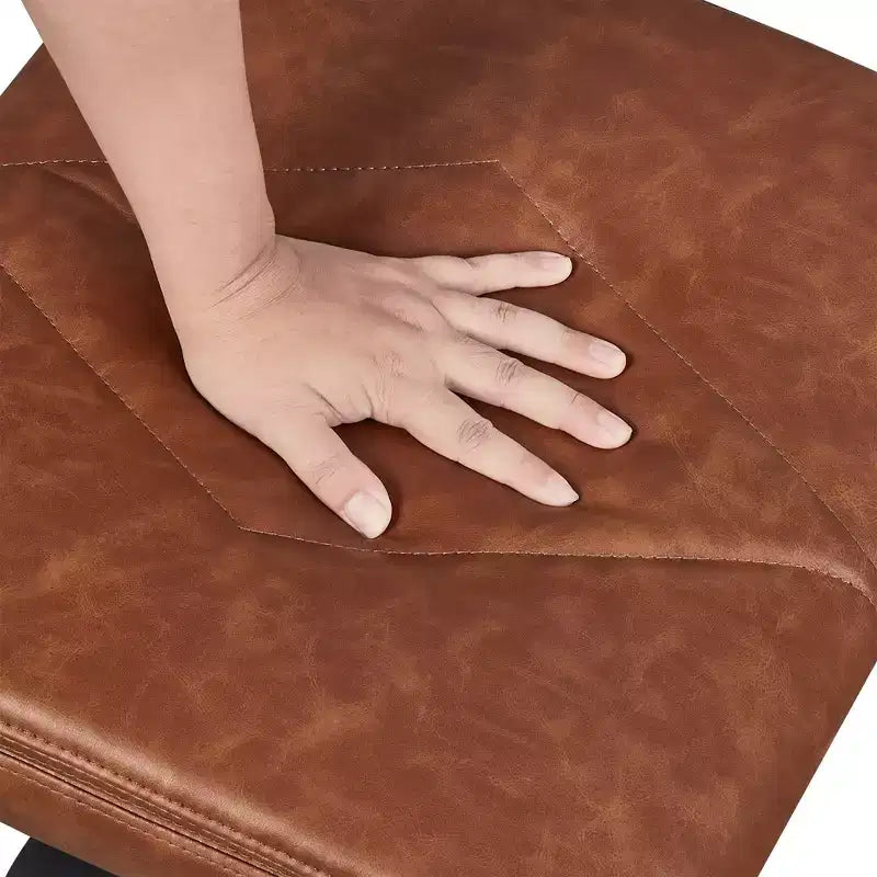 Repose-pieds réglable en hauteur sous le bureau avec rembourrage en cuir PU, Noir