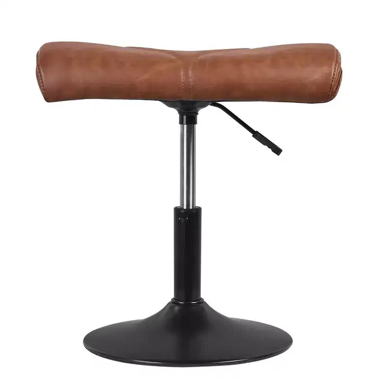 Repose-pieds réglable en hauteur sous le bureau avec rembourrage en cuir PU, Noir