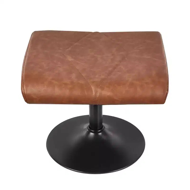 Repose-pieds réglable en hauteur sous le bureau avec rembourrage en cuir PU, Noir