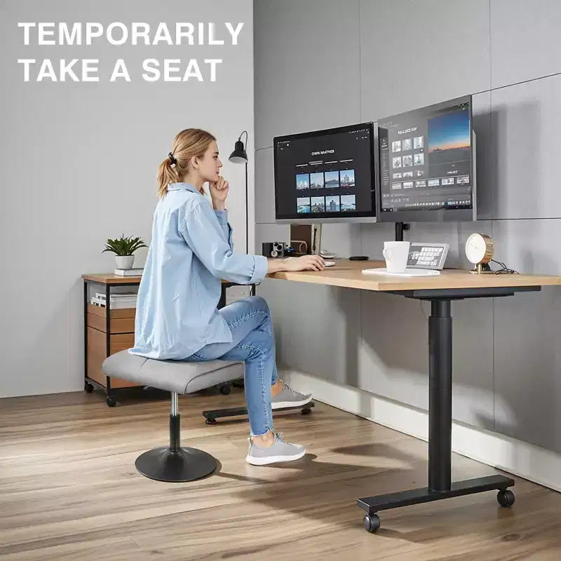 Repose-pieds réglable en hauteur sous le bureau avec rembourrage en cuir PU, Noir