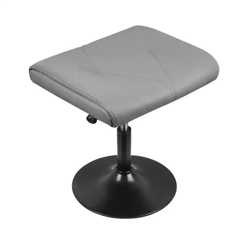 Repose-pieds réglable en hauteur sous le bureau avec rembourrage en cuir PU, Noir