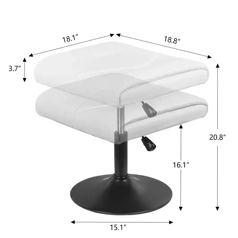 Repose-pieds réglable en hauteur sous le bureau avec rembourrage en cuir PU, Noir