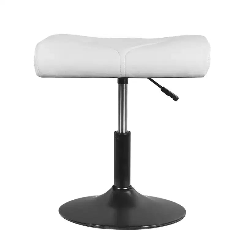 Repose-pieds réglable en hauteur sous le bureau avec rembourrage en cuir PU, Noir