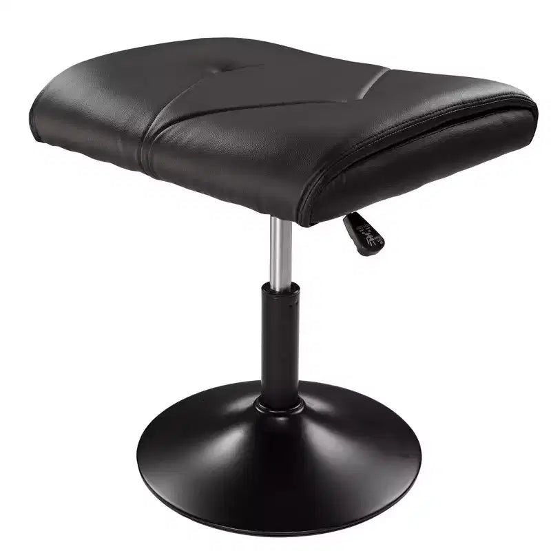 Repose-pieds réglable en hauteur sous le bureau avec rembourrage en cuir PU, Noir