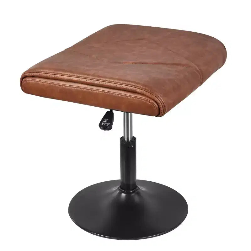 Repose-pieds réglable en hauteur sous le bureau avec rembourrage en cuir PU, Noir