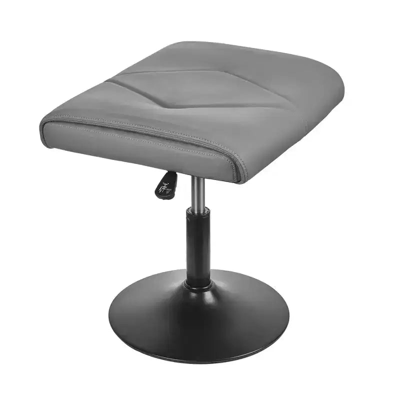 Repose-pieds réglable en hauteur sous le bureau avec rembourrage en cuir PU, Noir