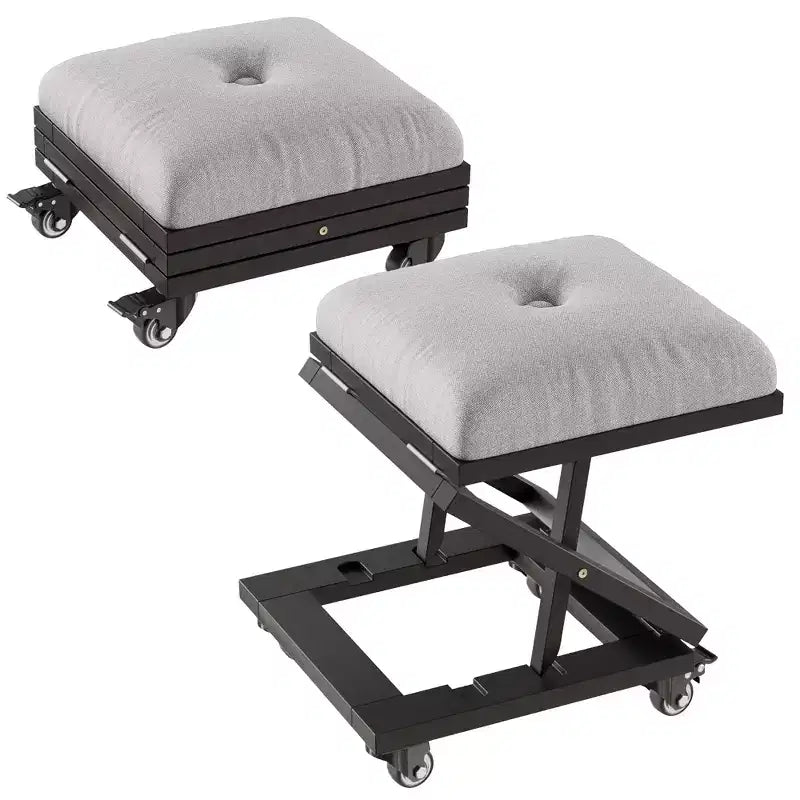 Repose-pieds réglable en hauteur sous le bureau avec rembourrage en cuir PU, Noir