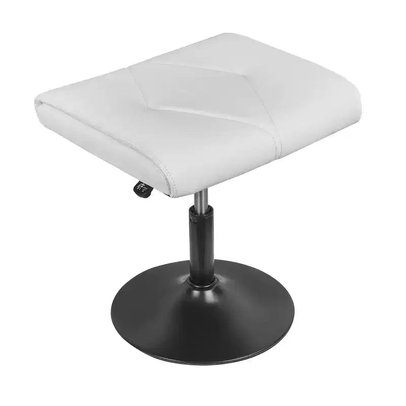Repose-pieds réglable en hauteur sous le bureau avec rembourrage en cuir PU, Noir