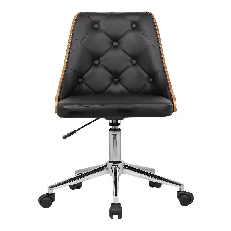 Chaise de bureau pivotante en similicuir à hauteur réglable, style moderne du milieu du siècle, blanche