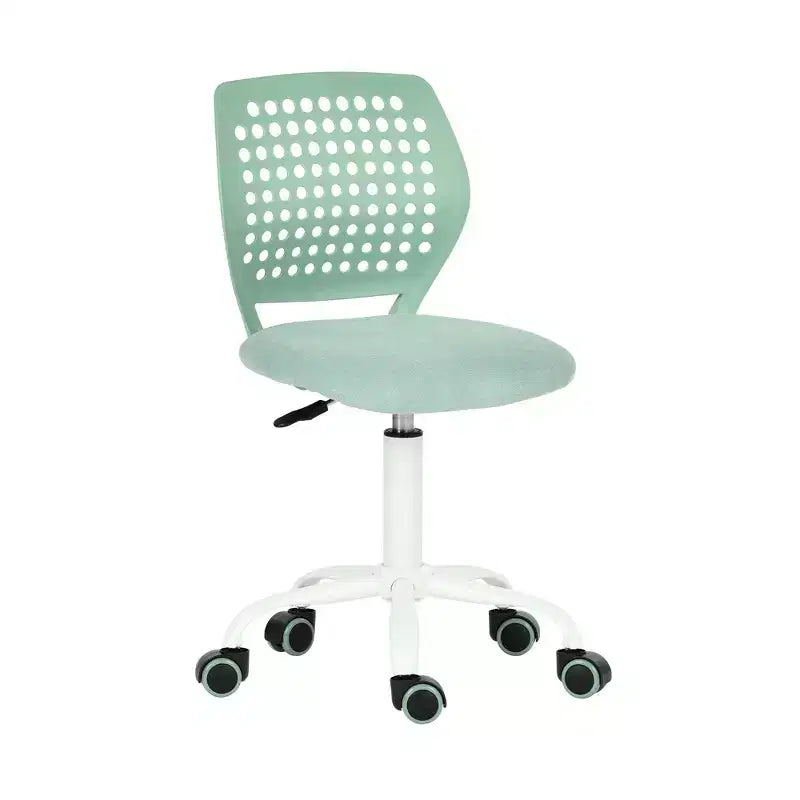 Chaise de bureau pivotante réglable pour enfants avec siège rembourré et roulettes