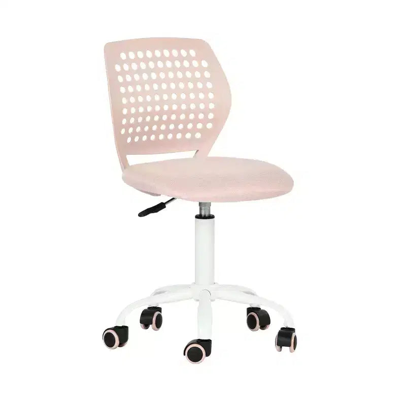 Chaise de bureau pivotante réglable pour enfants avec siège rembourré et roulettes