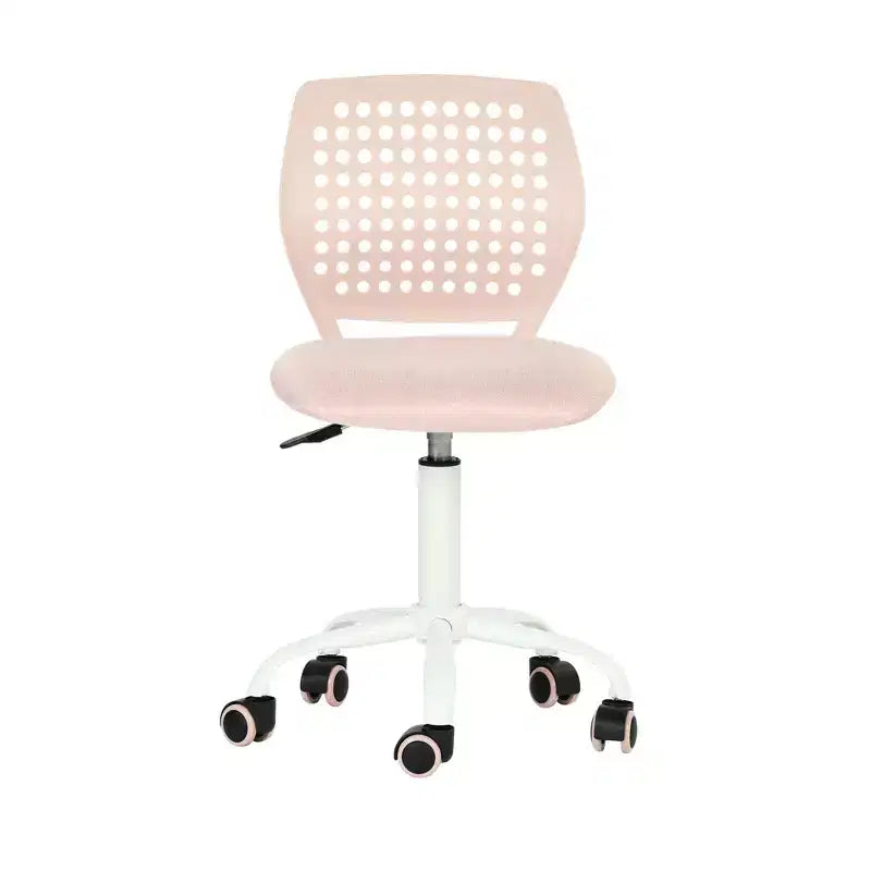 Chaise de bureau pivotante réglable pour enfants avec siège rembourré et roulettes
