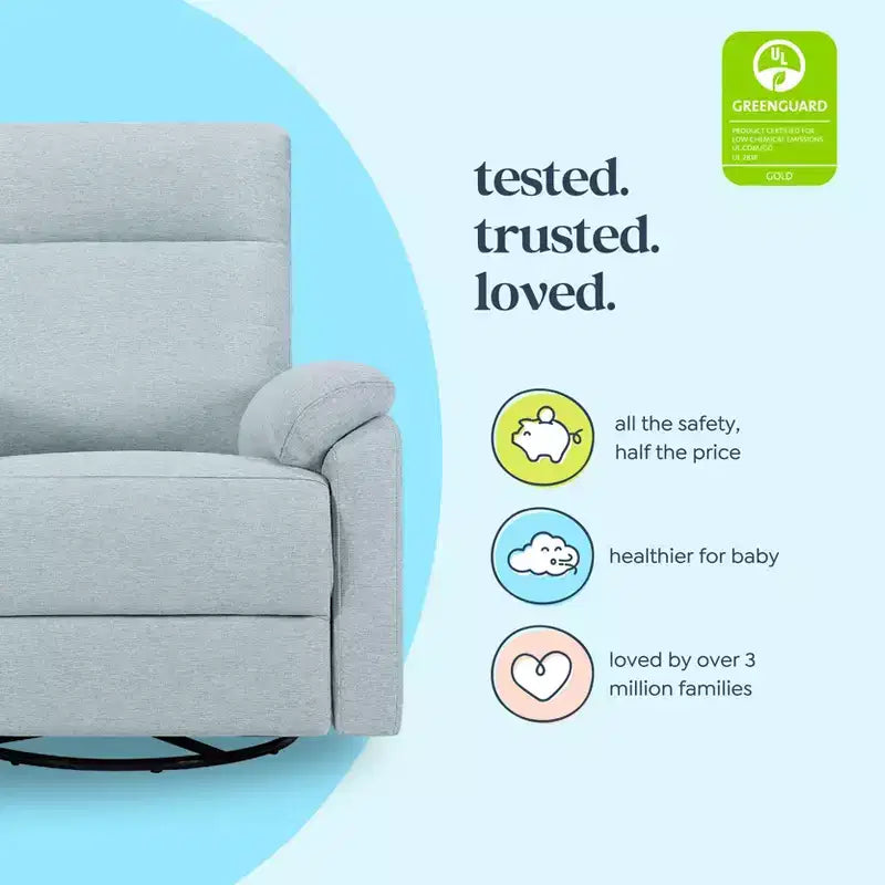 Fauteuil inclinable et planeur pivotant électroniques avec port de chargement USB, certifié GREENGUARD Gold