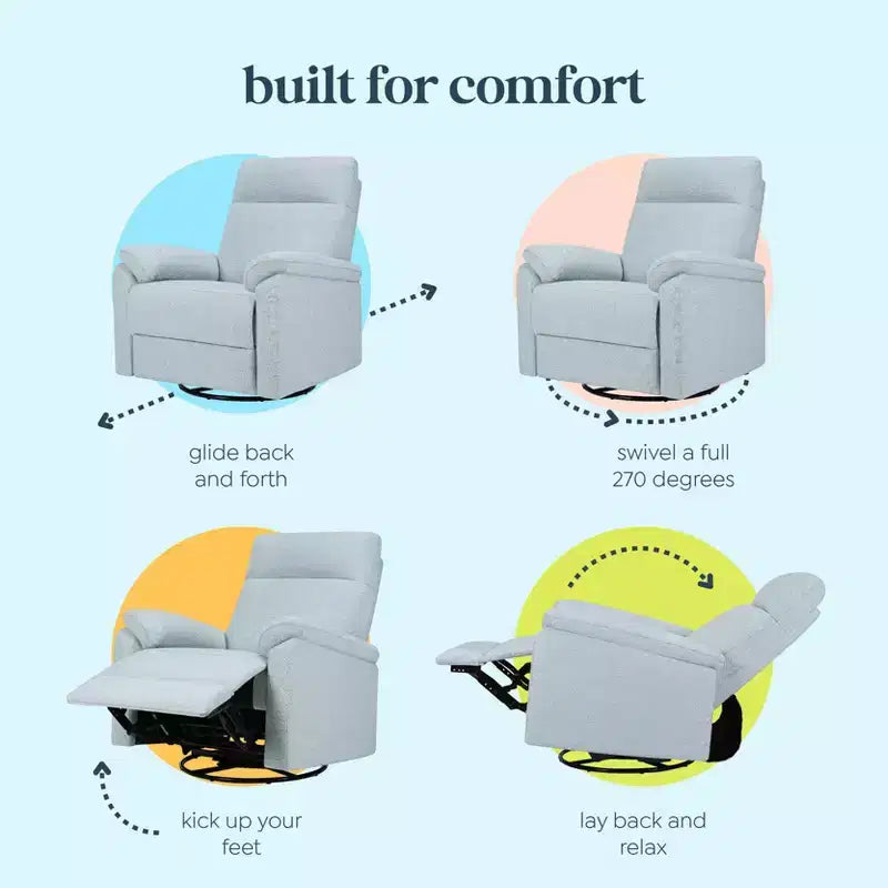 Fauteuil inclinable et planeur pivotant électroniques avec port de chargement USB, certifié GREENGUARD Gold