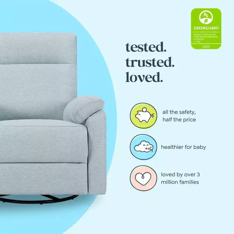 Fauteuil inclinable et planeur pivotant électroniques avec port de chargement USB, certifié GREENGUARD Gold