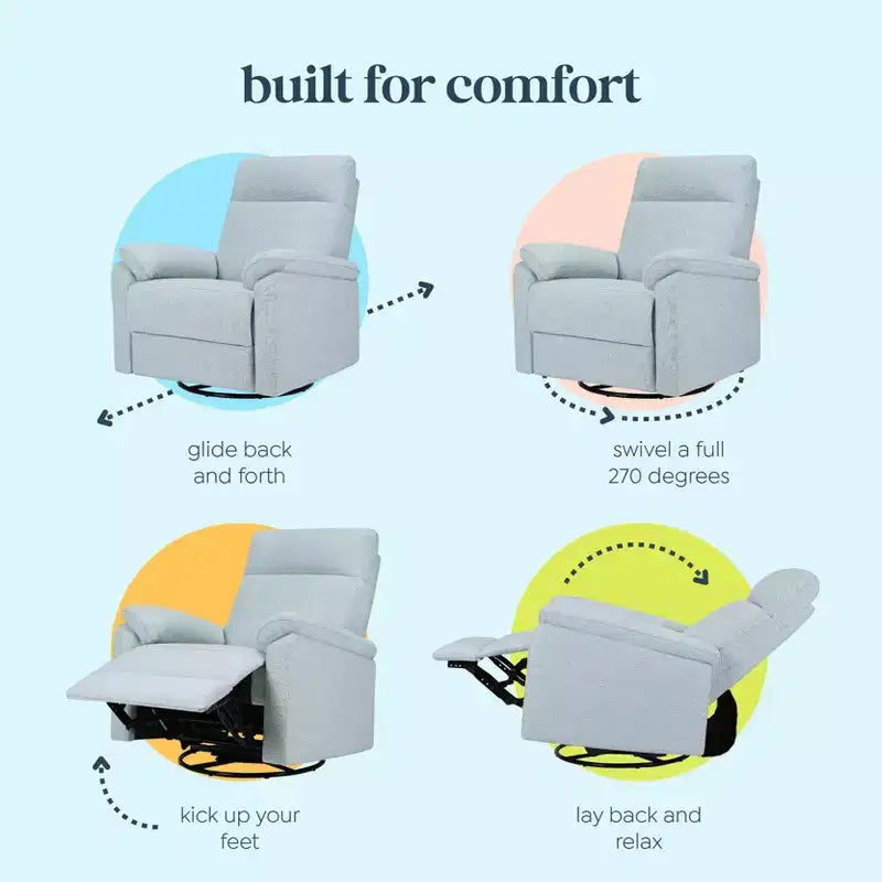 Fauteuil inclinable et planeur pivotant électroniques avec port de chargement USB, certifié GREENGUARD Gold