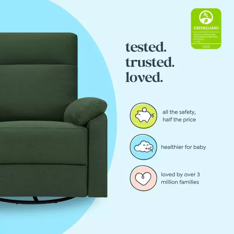 Fauteuil inclinable et planeur pivotant électroniques avec port de chargement USB, certifié GREENGUARD Gold